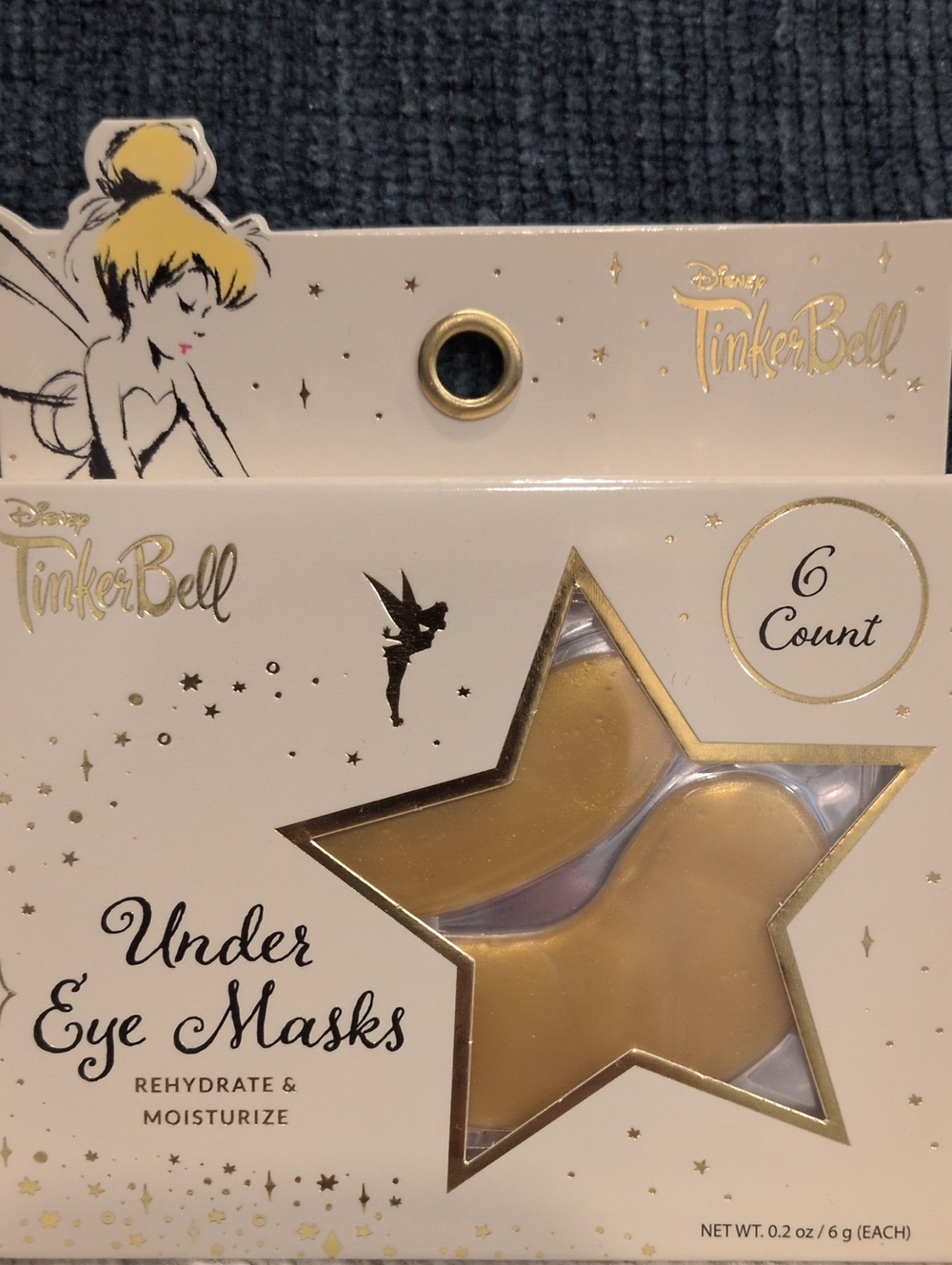 Disney Tinkerbell Gold Under Eye Masks - 6 Count